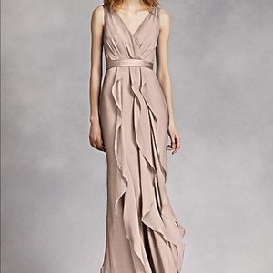 White by Vera Wang Chiffon Ruffle Bridesmaid Dress